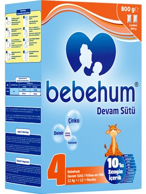 Bebehum 4 Numara Devam Sütü 12 Ay+ 800 gr