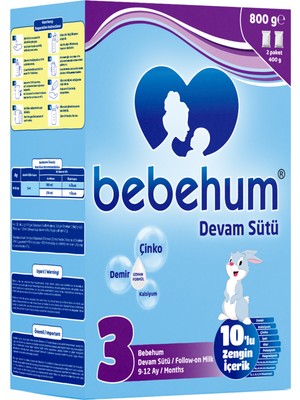 Bebehum 3 Devam Sütü 800 gr 9-12 Ay