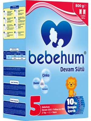 Bebehum 5 Devam Sütü 800 gr 2 Yaş+