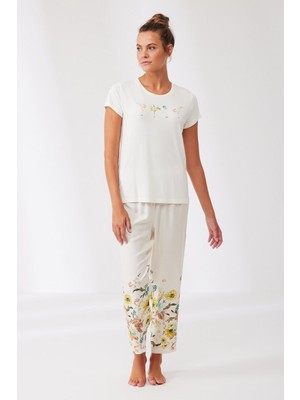 Penye Mood Pijama Takım Beyaz 9245PJTK