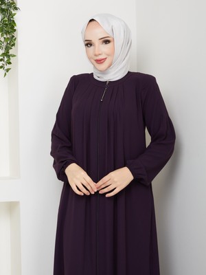 Eslemnur Gündelik Hac ve Umrelik Boyundan Pileli Ferace