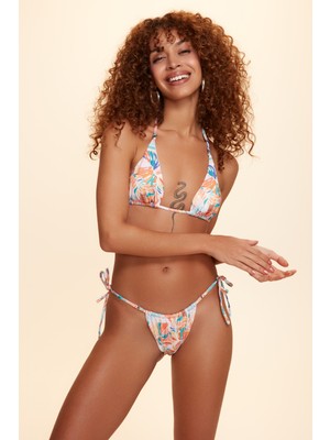 No Gossip Marine Ipli Bikini Tek Alt Tropik Desenli  229203