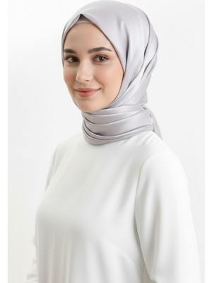 Uzun Saçaklı Viskon Şal 70331-06 Gümüş Gri