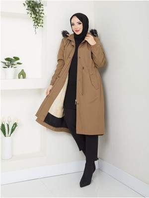 Eslemnur Astarlı Kışlık Trençkot 120CM DTRENC0001