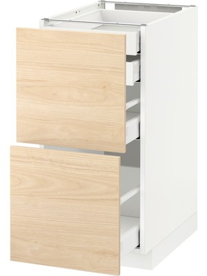 Hobiurun Çekmeceli alt dolap, ASKERSUND açık dişbudak görünümlü, 40x60 cm, 4 çekmeceli ve 2 ön panelli