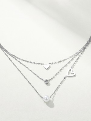 Midnight Shine-Aşk Katmanları 💛 Paslanmaz & Kararmaz Çelik • Altın/gümüş Kaplama Üç Katmanlı Kolye