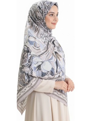 Pamuklu Desenli Koza Şal 70327-03 Taş Kahverengi