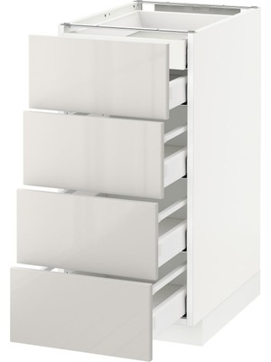 Hobiurun Çekmeceli alt dolap, RINGHULT açık gri, 40x60 cm, 5 çekmeceli ve 4 ön panelli