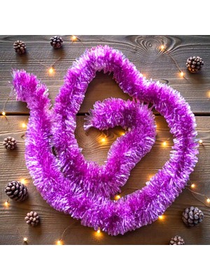 Oktay Sesal Yılbaşı Boyun Simi Metalik Pembe 2 Metre Yılbaşı Boyun Simi Yumuşak Garland Yılbaşı Süslemeleri