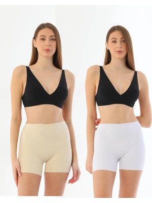 Gecko Collection Kadın Boxer Tayt Lazer Kesimiz Yapmaz 2 Adet