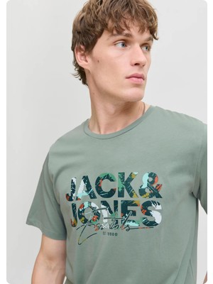 Jack & Jones Jack&jones 12278523 Jjgeolas Tee 0 Yaka Kısa Kol Tsh