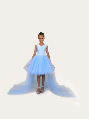 LilyMoon Kız Çocuk Prenses Abiye Tül Kuyruklu Elbise