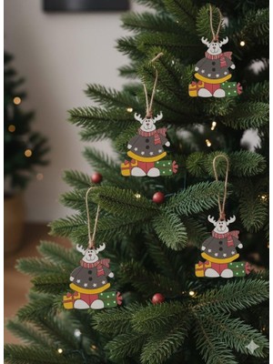 Dodomar Yılbaşı Ağaç Süsü Ahşap Mdf 3lü Paket