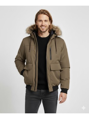 Jack & Jones Jjcharlıe Detachable Faux Fur Bomber Erkek Mont Elmwood 12279474