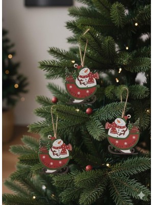 Dodomar Yılbaşı Ağaç Süsü Ahşap Mdf 3lü Paket