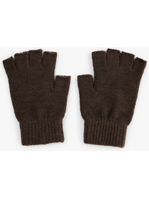 Koton Basic Kesik Parmak Eldiven Kahve Renk Kış Sezonu Erkek Kullanıcılar İçin