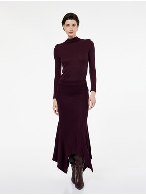 Koton Asimetrik Etek Ucu Detaylı Midi Etek