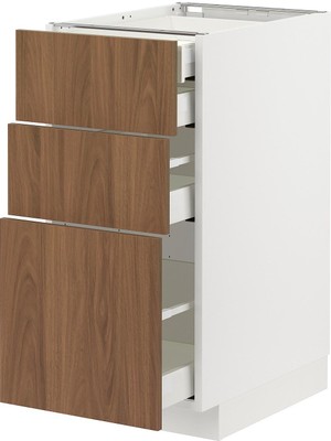 Hobiurun Çekmeceli alt dolap, TISTORP kahverengi, 40x60 cm, 4 çekmeceli ve 3 ön panelli