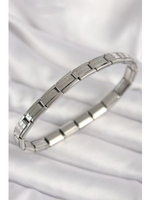 Mustran 316L Çelik Gümüş Renk İnce Yazılı Nomination Kadın Bileklik