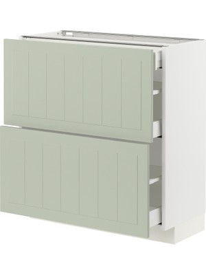 Hobiurun Çekmeceli alt dolap, STENDSUND açık yeşil, 80x37 cm, 3 çekmeceli ve 2 ön panelli