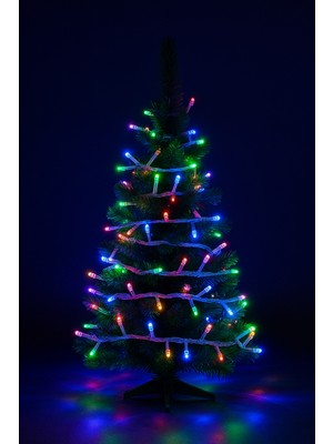 Dodomar 10 Metre LED Işık (100 Lamba) - Pirinç Tel Karışık Renkli, 8 Fonksiyonlu Fişli Dekoratif Aydınlatma