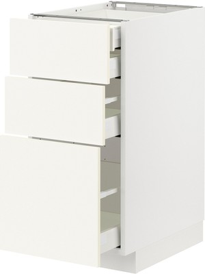 Hobiurun Çekmeceli alt dolap, VALLSTENA beyaz, 40x60 cm, 4 çekmeceli ve 3 ön panelli