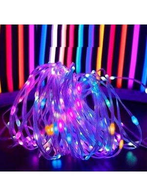 Dodomar 10 Metre Rgb Şerit LED Işık - Kumandalı, USB Girişli, Karışık (Mix) Renkli Dekoratif LED Aydınlatma Seti