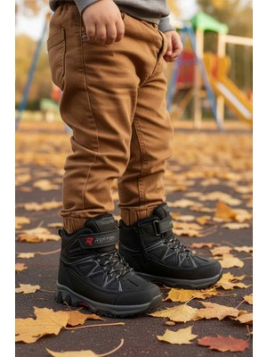 Ayakmod Siyah Cırtlı Çocuk Outdoor Bot 2301 F