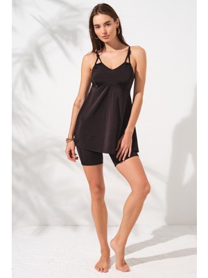 Pierre Cardin Lisa Şortlu V Yaka Tankini Siyah 231500