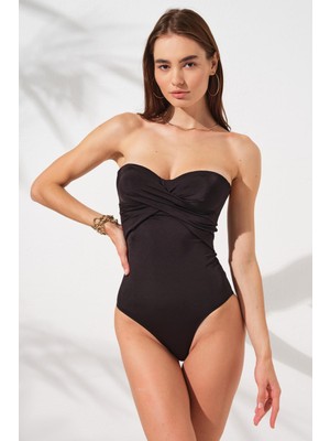 Pierre Cardin Bandy Kaplı Straplez Mayo Siyah 231132