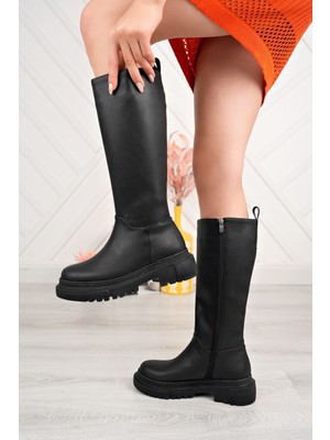 Budi 812-340 Siyah Fermuarlı Günlük Kadın Çizme