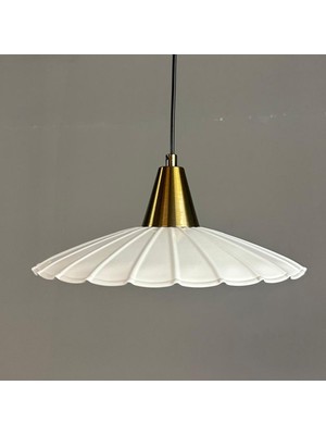 Bamyum Risso Beyaz Metal Avize Eskitme Plafonyer Başlık Tekli Rustik Cafe Modern Sarkıt Aydınlatma