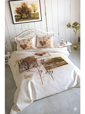 Özdilek Art 3D Çift Kişilik Nevresim Takımı Bej Love Winter