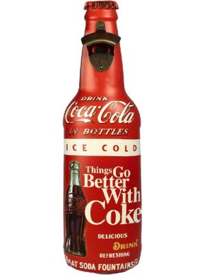 Vintage Koleksiyon Coca Cola Metal Şişe Açacağı Açacak 48CM