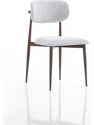 EVDEMO Polo Metal Tekli Mutfak Yemek Masası Sandalyesi Krem