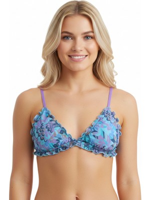 Bonbon Kadın Transparan Tül Fırfırlı Balensiz Desteksiz Sütyen BB2083