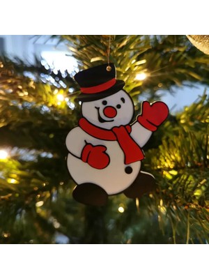 Çiftli Renkli Sallayan Kardan Adam Yılbaşı Ağacı Süsü Seti