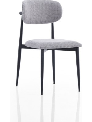 EVDEMO Polo Metal Tekli Mutfak Yemek Masası Sandalyesi Gri