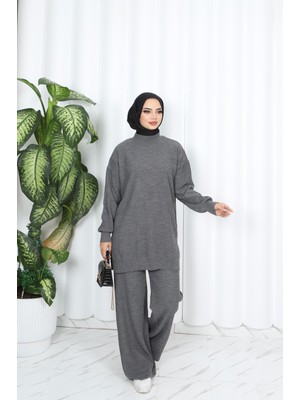 Nisum Moda Kendinden Desenli Triko Takım