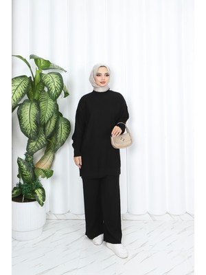 Nisum Moda Kendinden Desenli Triko Takım