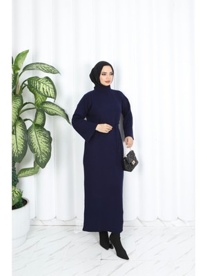 Ispanyol Fitilli Kemerli Triko Elbise