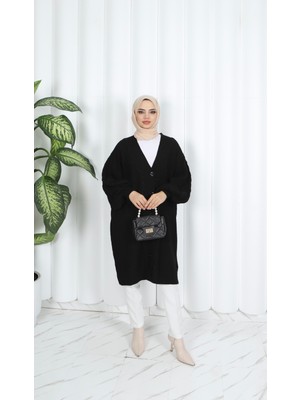 Nisum Şaç Örgülü Balon Kol Hırka