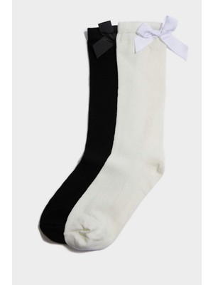 DeFacto 2'li Pamuklu Diz Altı Okul Çorabı Kız Çocuk B5070A8NS