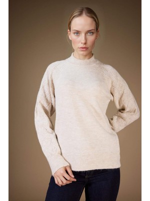 DeFacto Regular Fit Bisiklet Yaka Triko Kazak F4082AX25WN