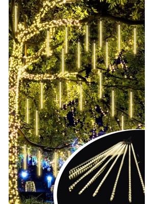 10'lu 45CM Sarı Kayan Işık Seti, Yılbaşı, Parti ve Düğün Dekorasyonu Için Harika Süsler