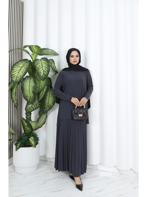 Eteği Piliseli Sade Tunik Takım