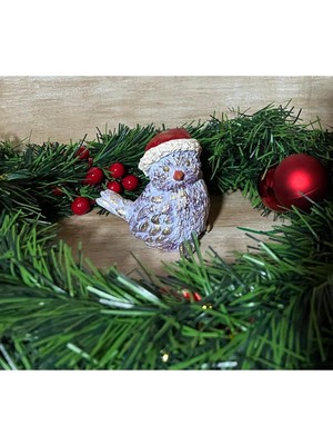 El Yapımı Mor Polyester Kuş Yılbaşı Süsü, Şık ve Doğal Dekorasyon Için Ideal