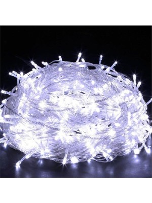 10M Beyaz 100 LED Fişli Noel Yılbaşı Ağaç Dekorasyon Aydınlatma Lambası