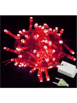 10MT Kırmızı 100 LED Fişli Noel Parti Yılbaşı Ağaç Dekoratif Aydınlatma