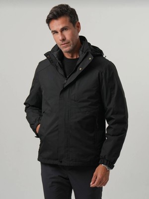 Barrels and Oil Erkek Su Itici Yağmurluk, Şişme Mont, Kalın Kaban Üçlü Set Üst Kalite Mont